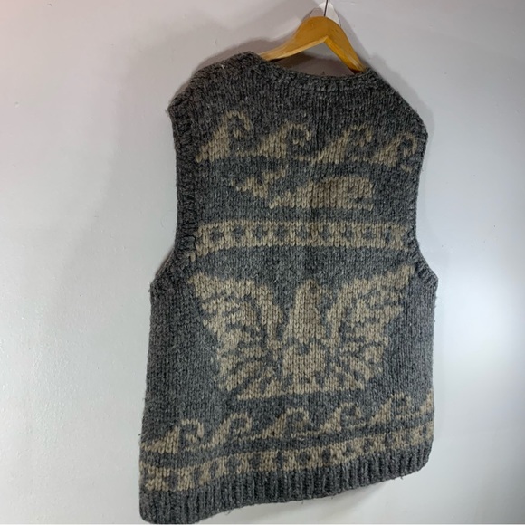 Vintage 79s cowichan  hand made 100% hand made wool cardigan - Picture 9 of 14